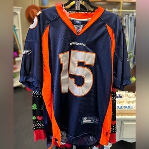 Reebok Broncos Navy and Orange Jersey